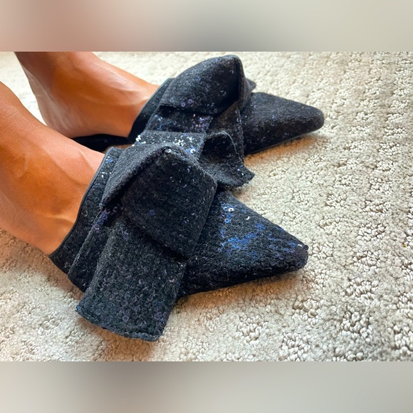 Violeta x mango sequined velvet mules - Picture 4 of 6